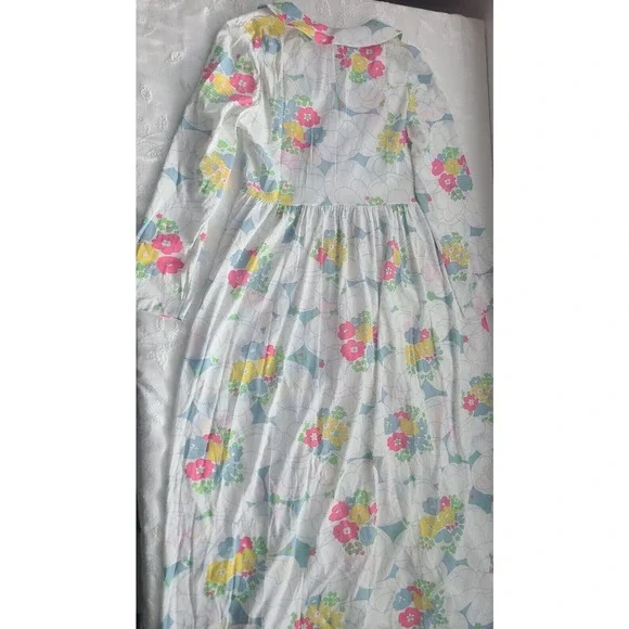 Vtg Warner's Nylon Large Floral Peignoir Set SEMI SHEER SZ 36